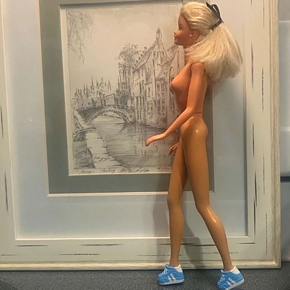 Barbie with Blue and White Sneakers